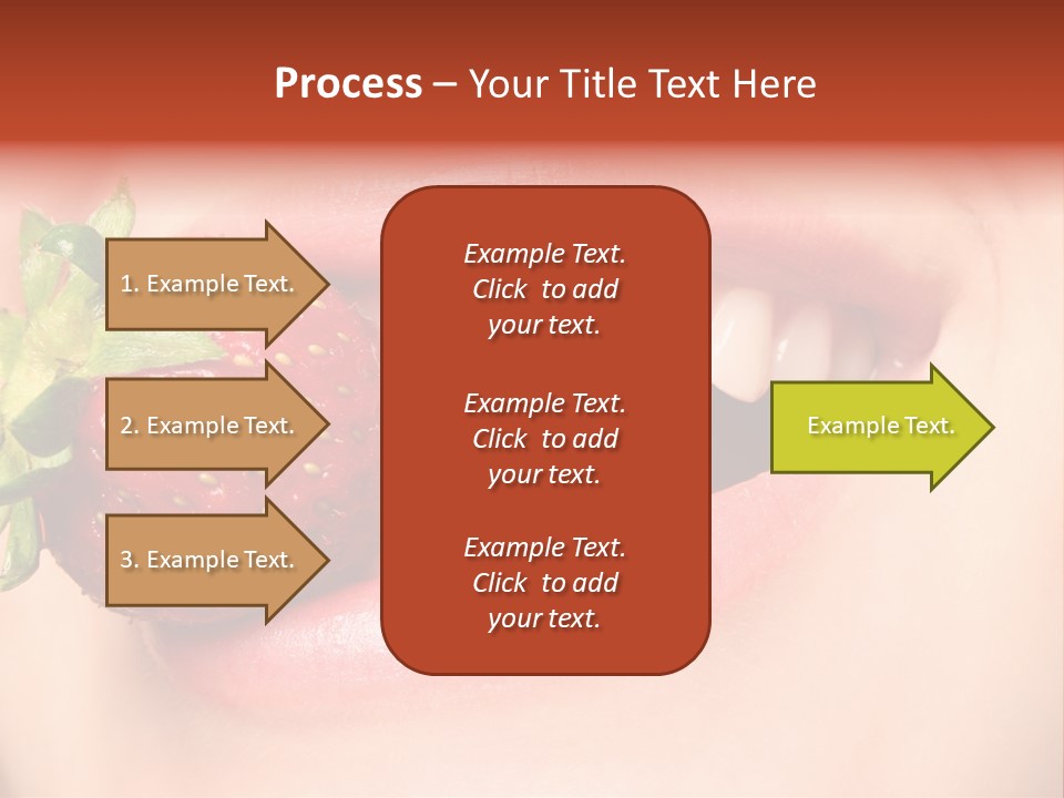 Beautiful Lips Holding A Strawberry PowerPoint Template