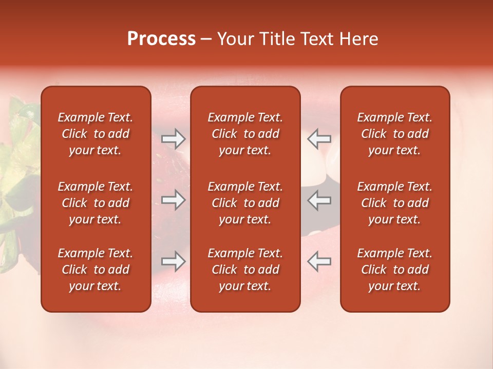 Beautiful Lips Holding A Strawberry PowerPoint Template