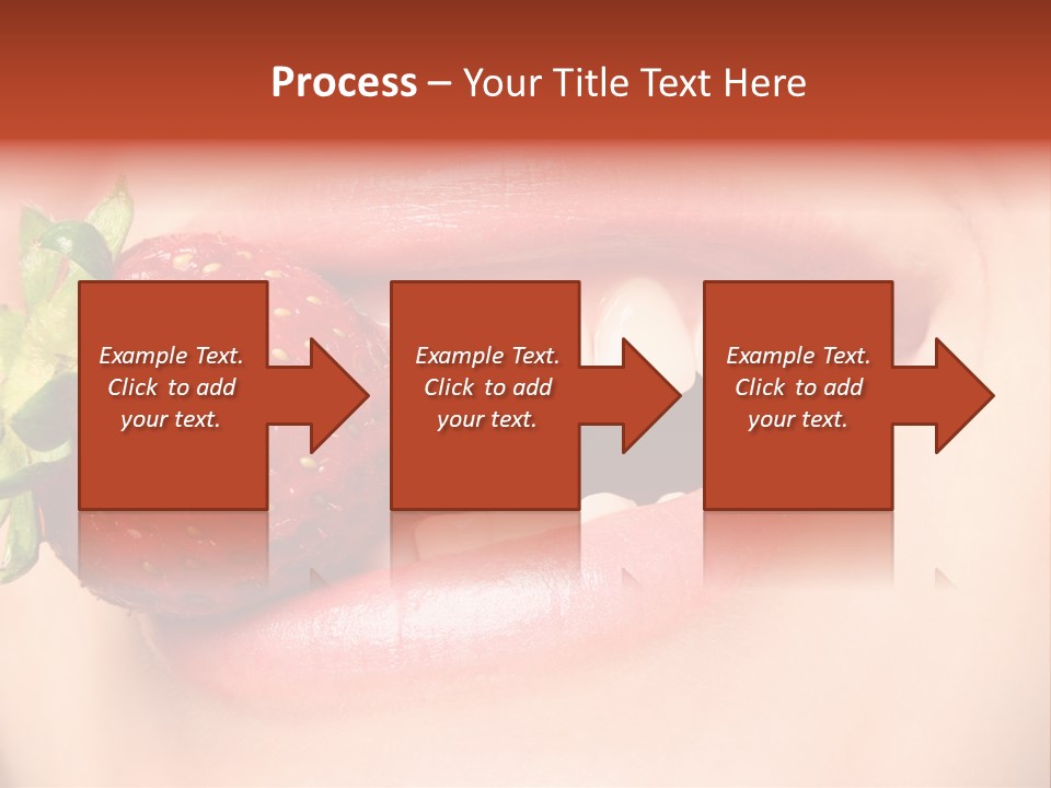 Beautiful Lips Holding A Strawberry PowerPoint Template