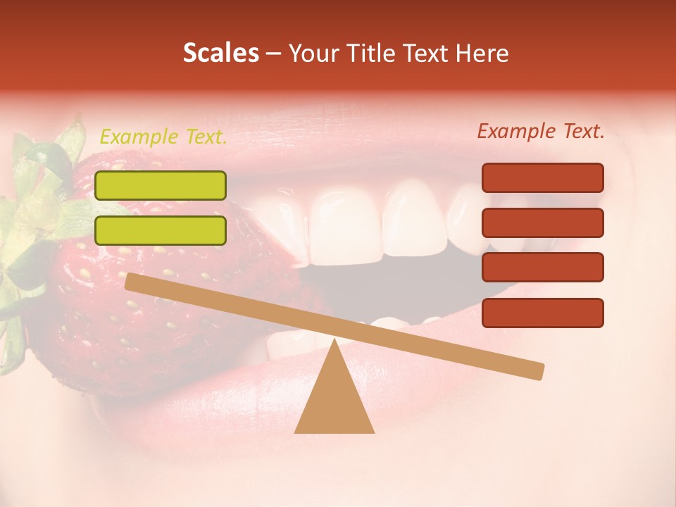 Beautiful Lips Holding A Strawberry PowerPoint Template