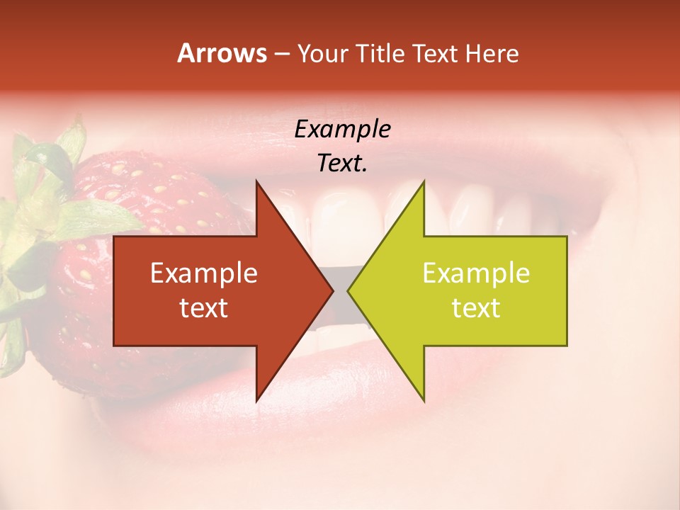 Beautiful Lips Holding A Strawberry PowerPoint Template