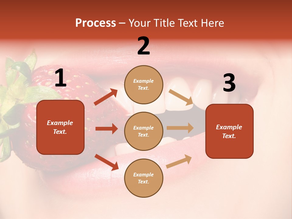 Beautiful Lips Holding A Strawberry PowerPoint Template