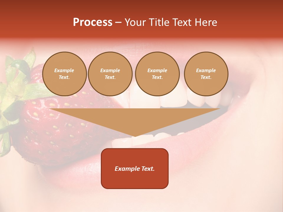 Beautiful Lips Holding A Strawberry PowerPoint Template