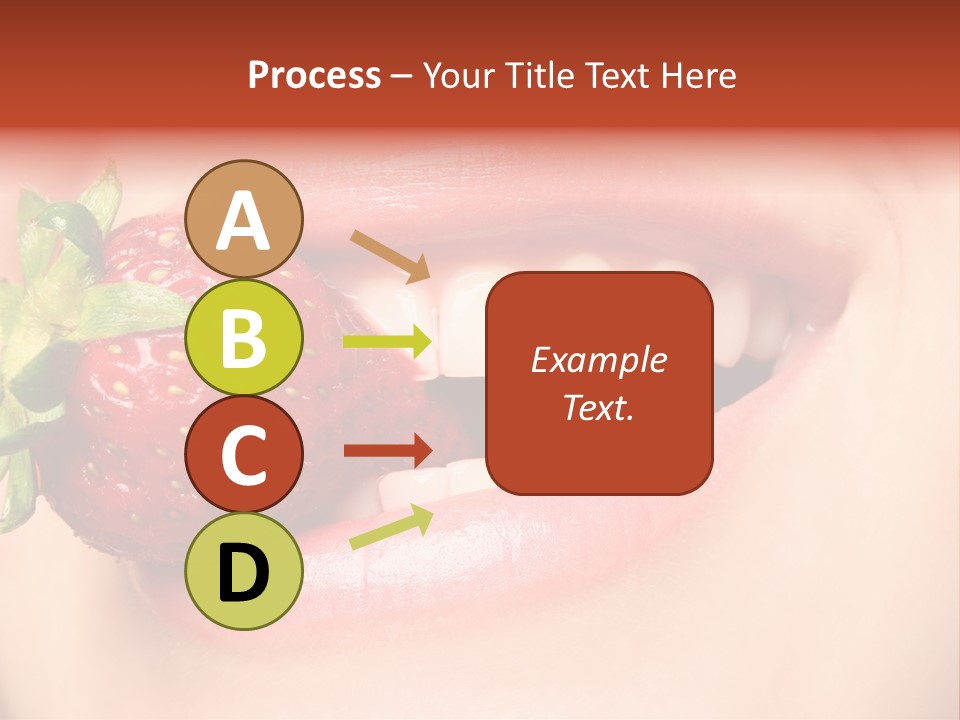 Beautiful Lips Holding A Strawberry PowerPoint Template