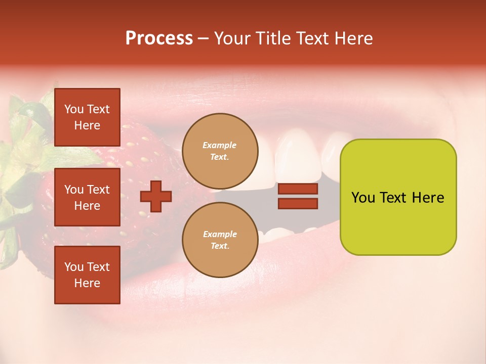 Beautiful Lips Holding A Strawberry PowerPoint Template