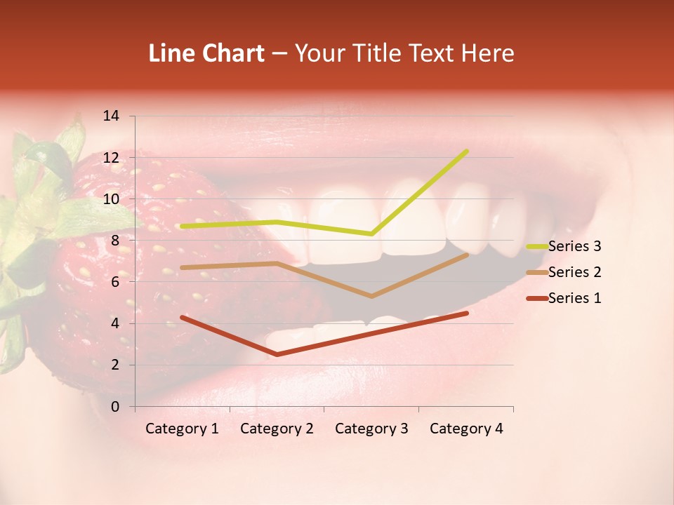 Beautiful Lips Holding A Strawberry PowerPoint Template