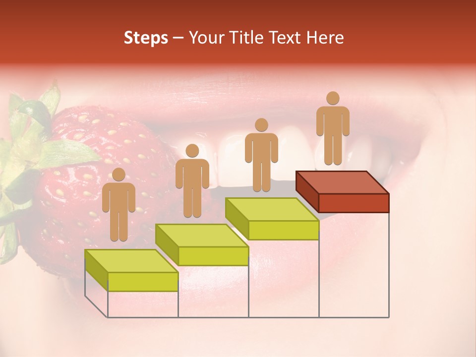 Beautiful Lips Holding A Strawberry PowerPoint Template