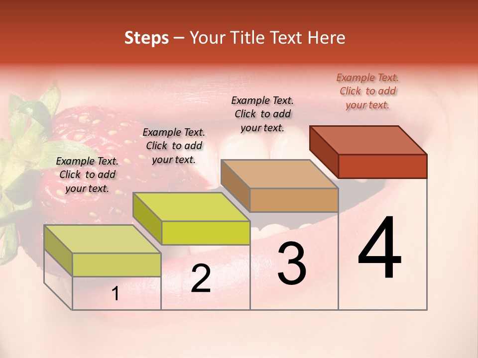 Beautiful Lips Holding A Strawberry PowerPoint Template