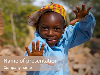 African Karate Kid PowerPoint Template