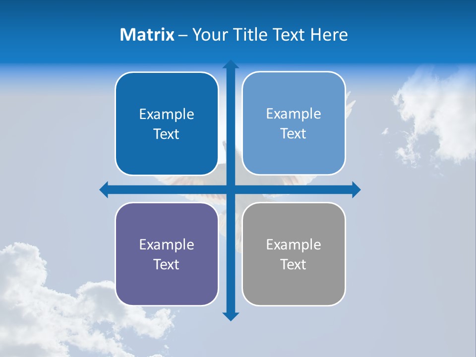 Dove In The Air With Wings Wide Open In-Front Of The Sun PowerPoint Template