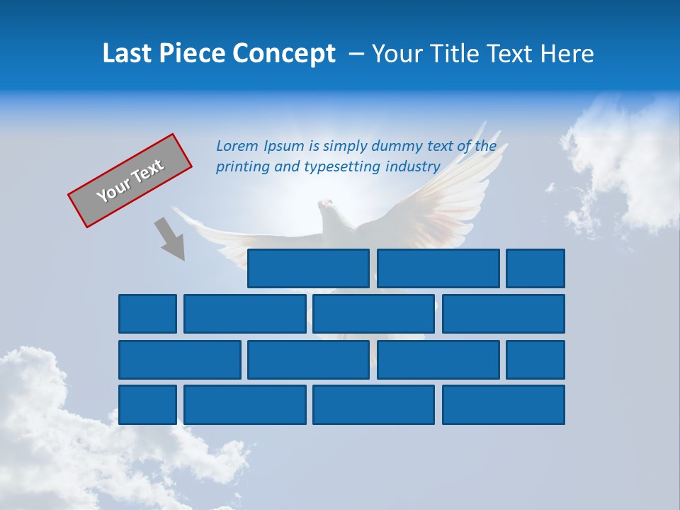 Dove In The Air With Wings Wide Open In-Front Of The Sun PowerPoint Template