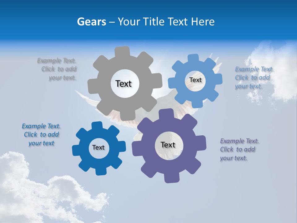 Dove In The Air With Wings Wide Open In-Front Of The Sun PowerPoint Template