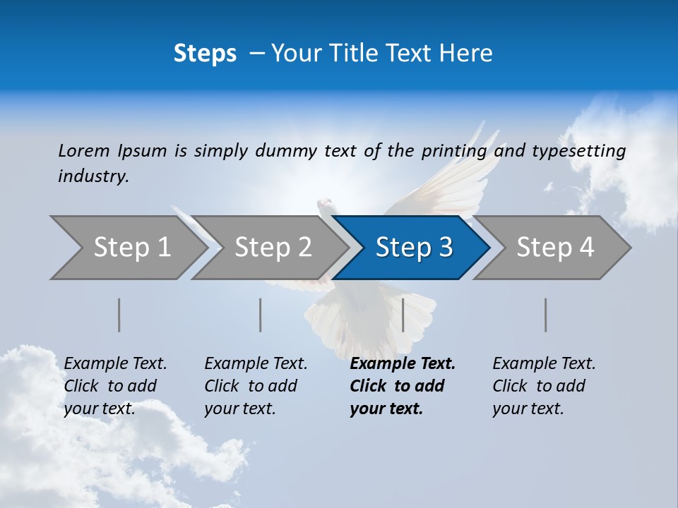 Dove In The Air With Wings Wide Open In-Front Of The Sun PowerPoint Template
