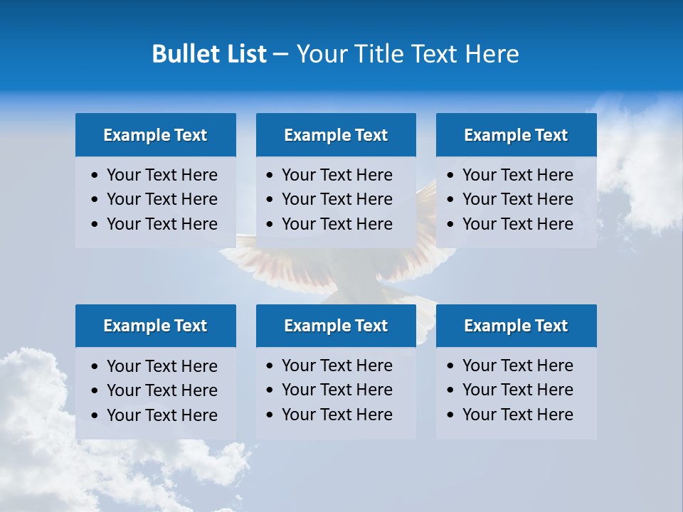 Dove In The Air With Wings Wide Open In-Front Of The Sun PowerPoint Template