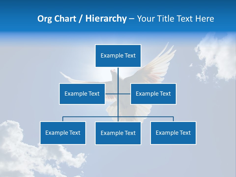 Dove In The Air With Wings Wide Open In-Front Of The Sun PowerPoint Template