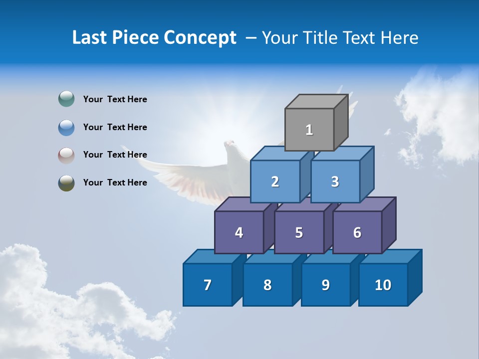 Dove In The Air With Wings Wide Open In-Front Of The Sun PowerPoint Template