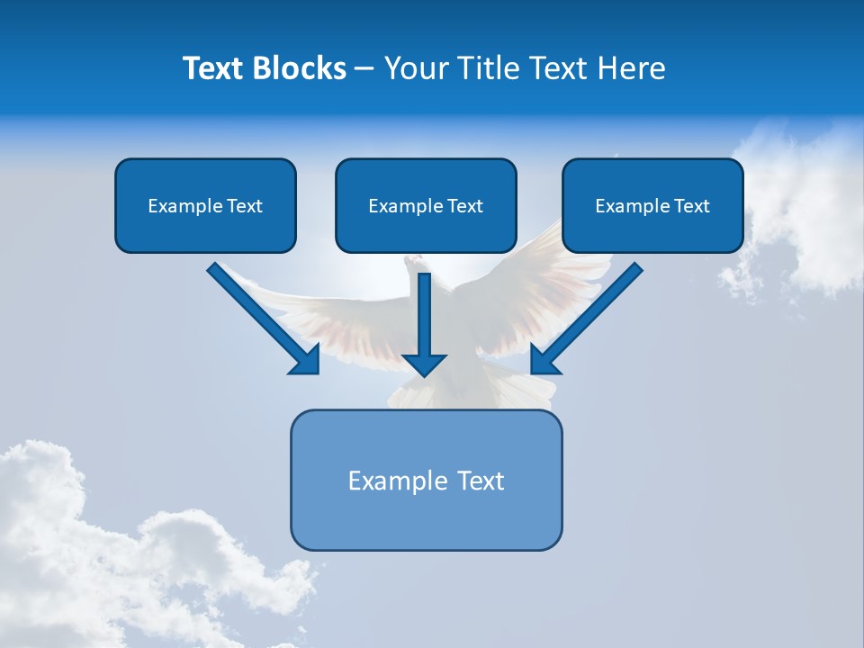 Dove In The Air With Wings Wide Open In-Front Of The Sun PowerPoint Template