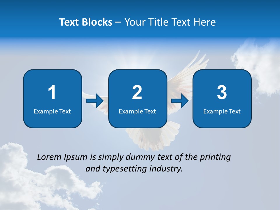 Dove In The Air With Wings Wide Open In-Front Of The Sun PowerPoint Template