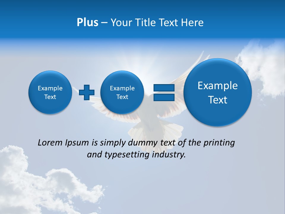 Dove In The Air With Wings Wide Open In-Front Of The Sun PowerPoint Template