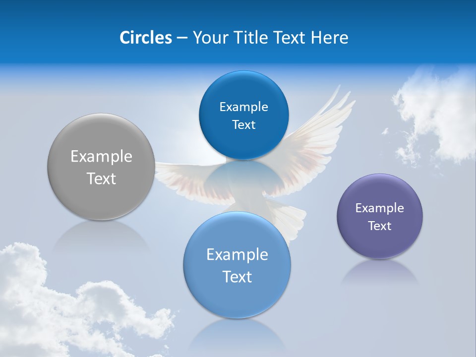 Dove In The Air With Wings Wide Open In-Front Of The Sun PowerPoint Template