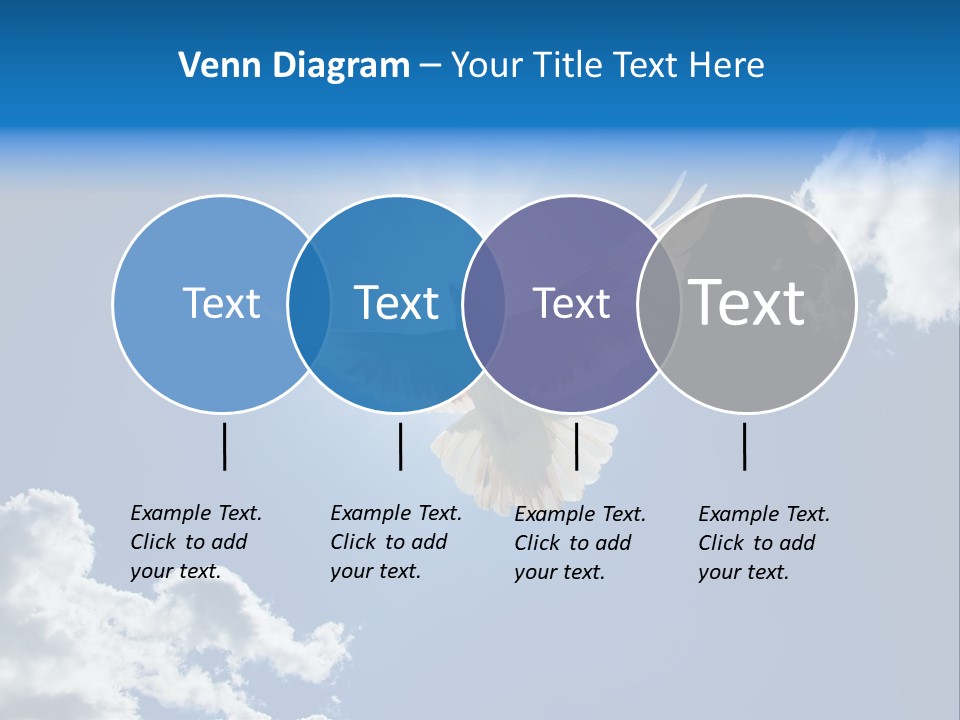 Dove In The Air With Wings Wide Open In-Front Of The Sun PowerPoint Template