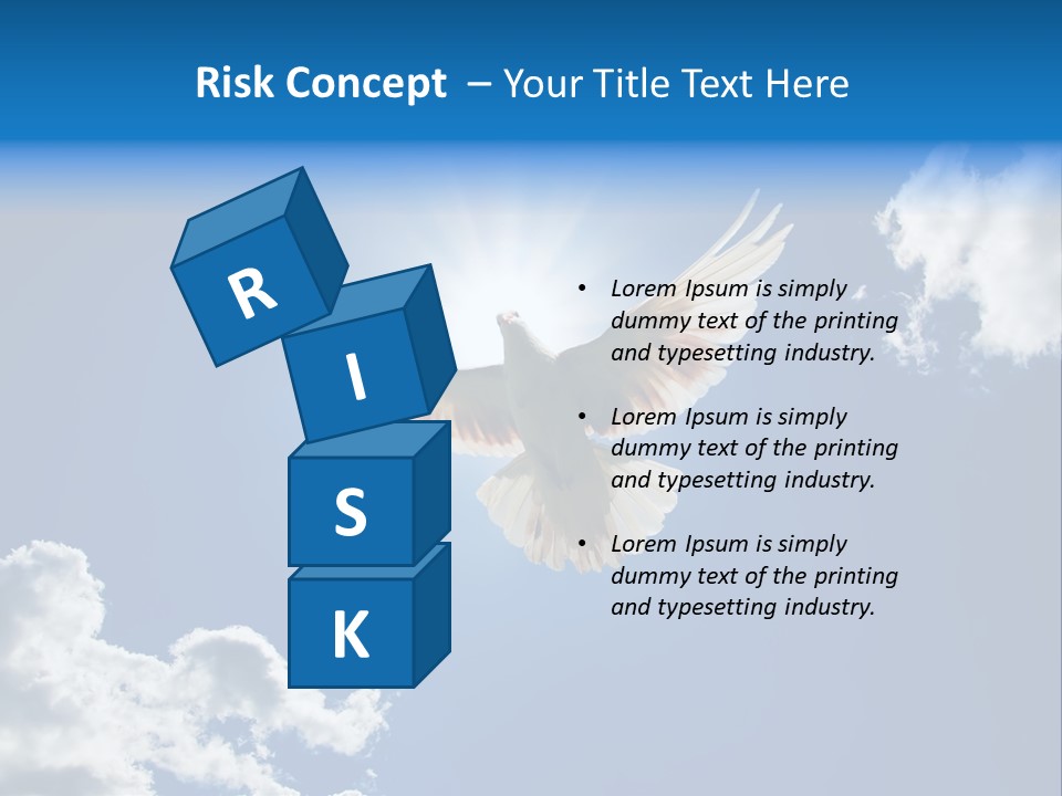 Dove In The Air With Wings Wide Open In-Front Of The Sun PowerPoint Template