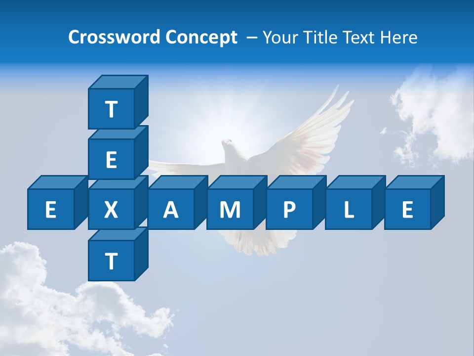 Dove In The Air With Wings Wide Open In-Front Of The Sun PowerPoint Template