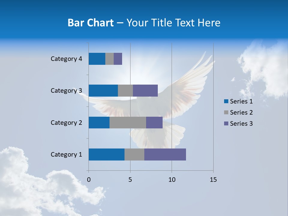 Dove In The Air With Wings Wide Open In-Front Of The Sun PowerPoint Template