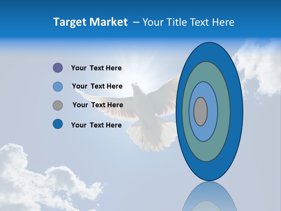 Dove In The Air With Wings Wide Open In-Front Of The Sun PowerPoint Template