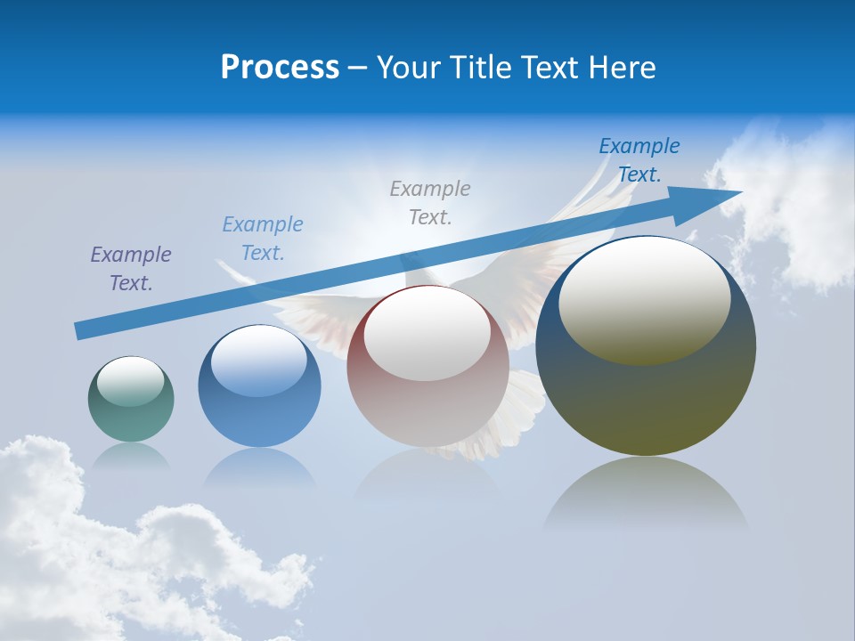 Dove In The Air With Wings Wide Open In-Front Of The Sun PowerPoint Template