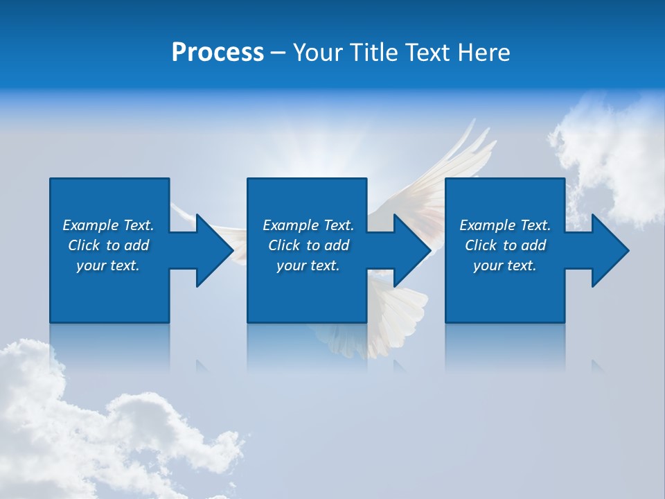 Dove In The Air With Wings Wide Open In-Front Of The Sun PowerPoint Template