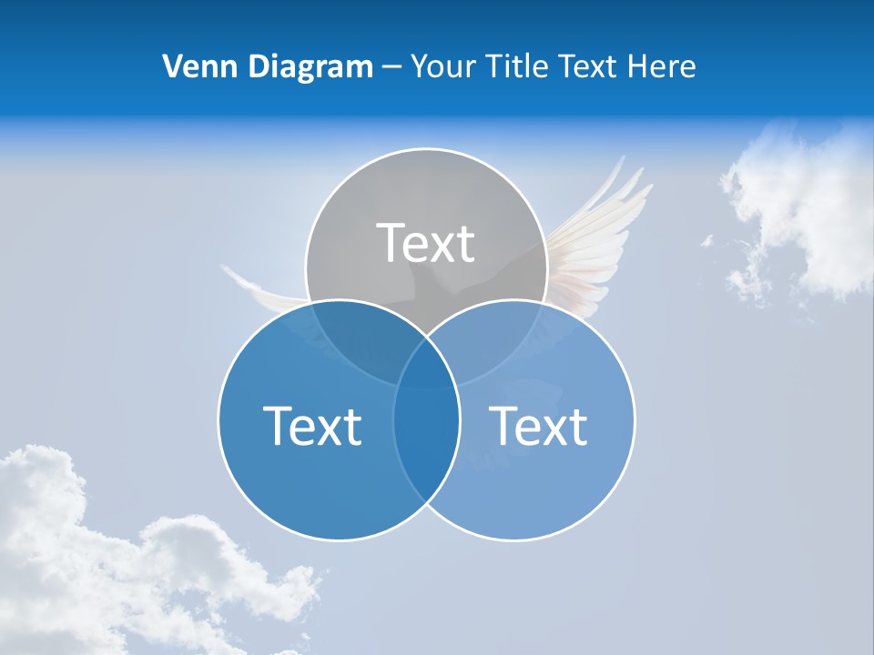 Dove In The Air With Wings Wide Open In-Front Of The Sun PowerPoint Template