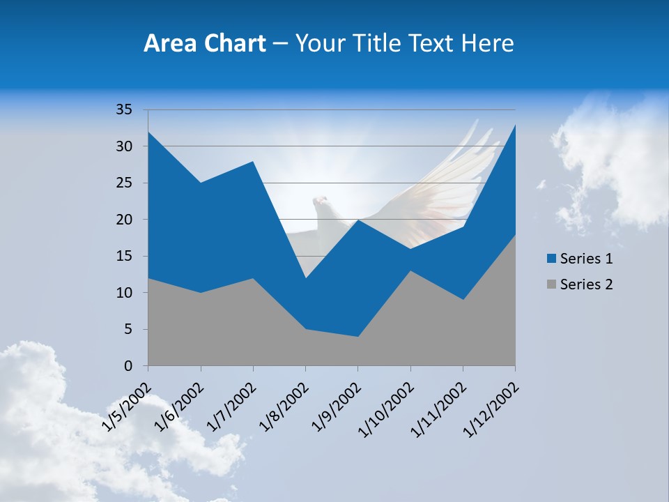 Dove In The Air With Wings Wide Open In-Front Of The Sun PowerPoint Template