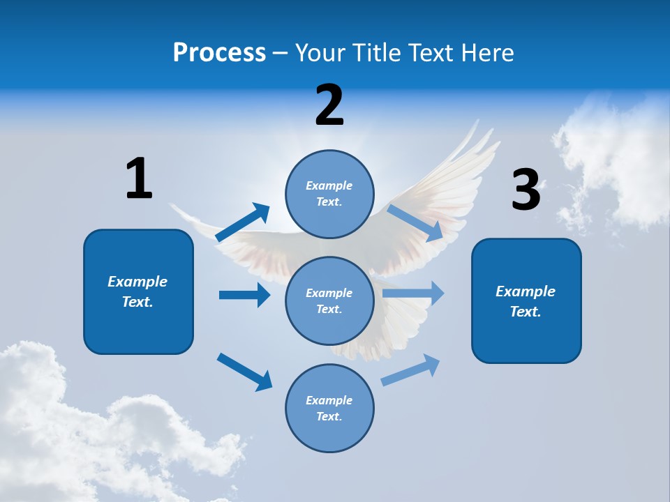 Dove In The Air With Wings Wide Open In-Front Of The Sun PowerPoint Template