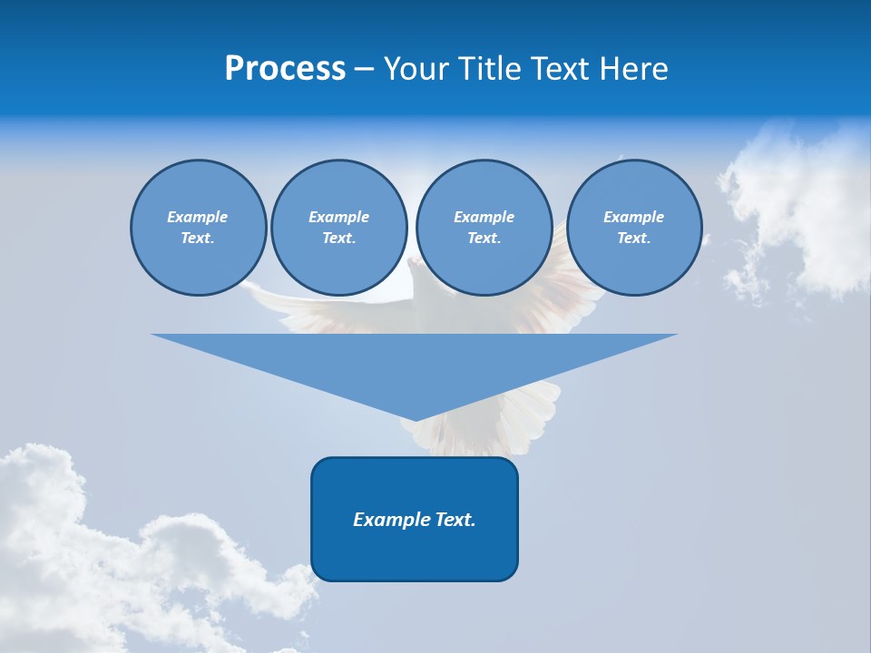 Dove In The Air With Wings Wide Open In-Front Of The Sun PowerPoint Template