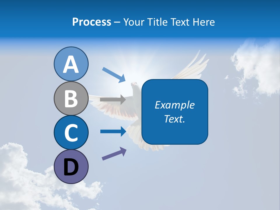 Dove In The Air With Wings Wide Open In-Front Of The Sun PowerPoint Template