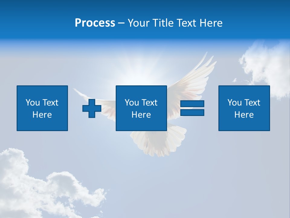 Dove In The Air With Wings Wide Open In-Front Of The Sun PowerPoint Template