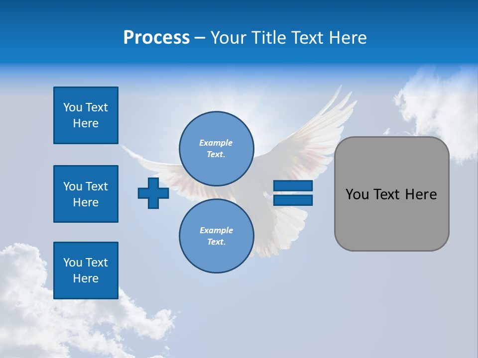 Dove In The Air With Wings Wide Open In-Front Of The Sun PowerPoint Template