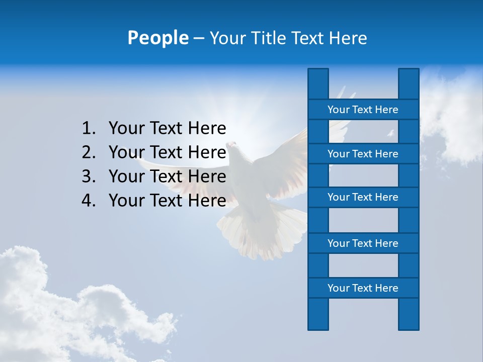 Dove In The Air With Wings Wide Open In-Front Of The Sun PowerPoint Template