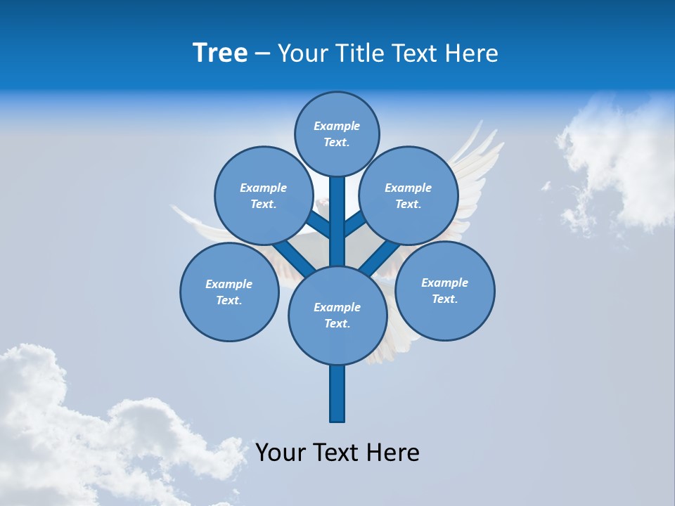 Dove In The Air With Wings Wide Open In-Front Of The Sun PowerPoint Template