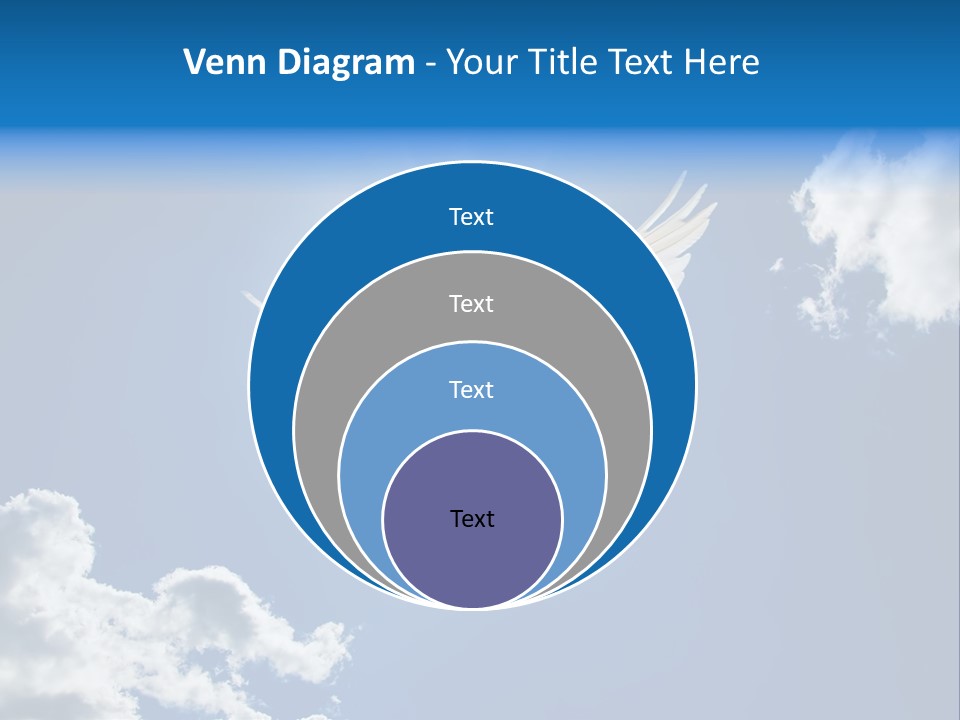 Dove In The Air With Wings Wide Open In-Front Of The Sun PowerPoint Template