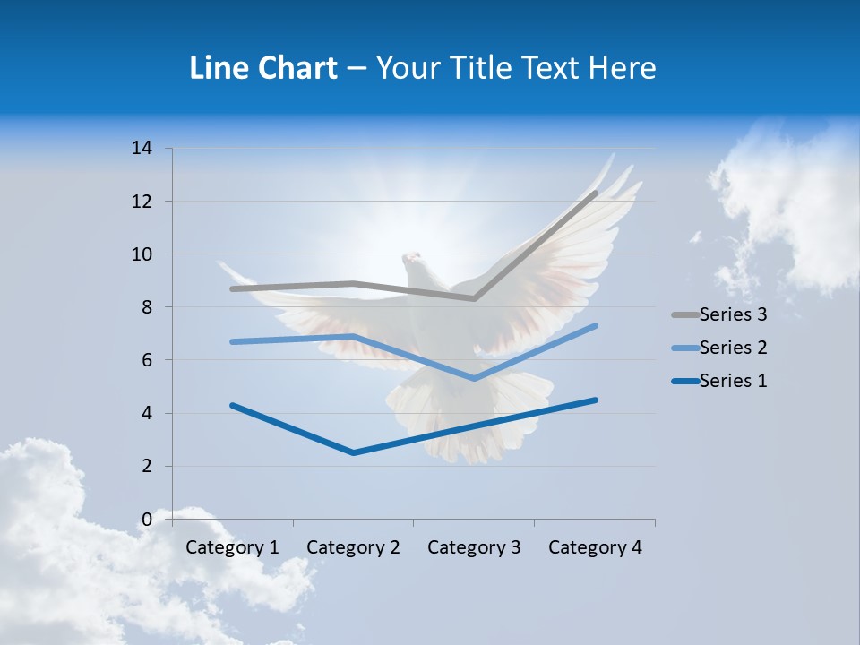 Dove In The Air With Wings Wide Open In-Front Of The Sun PowerPoint Template