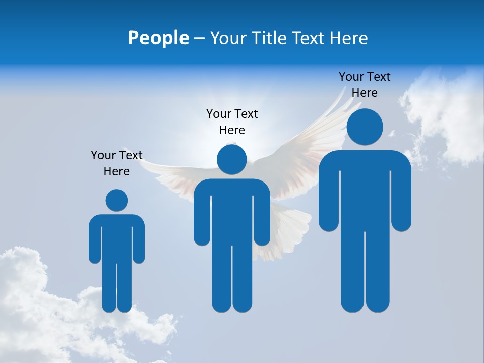 Dove In The Air With Wings Wide Open In-Front Of The Sun PowerPoint Template