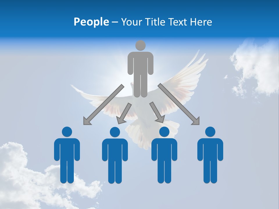 Dove In The Air With Wings Wide Open In-Front Of The Sun PowerPoint Template