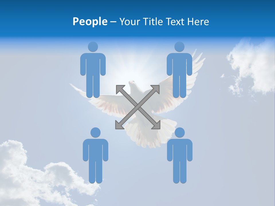 Dove In The Air With Wings Wide Open In-Front Of The Sun PowerPoint Template
