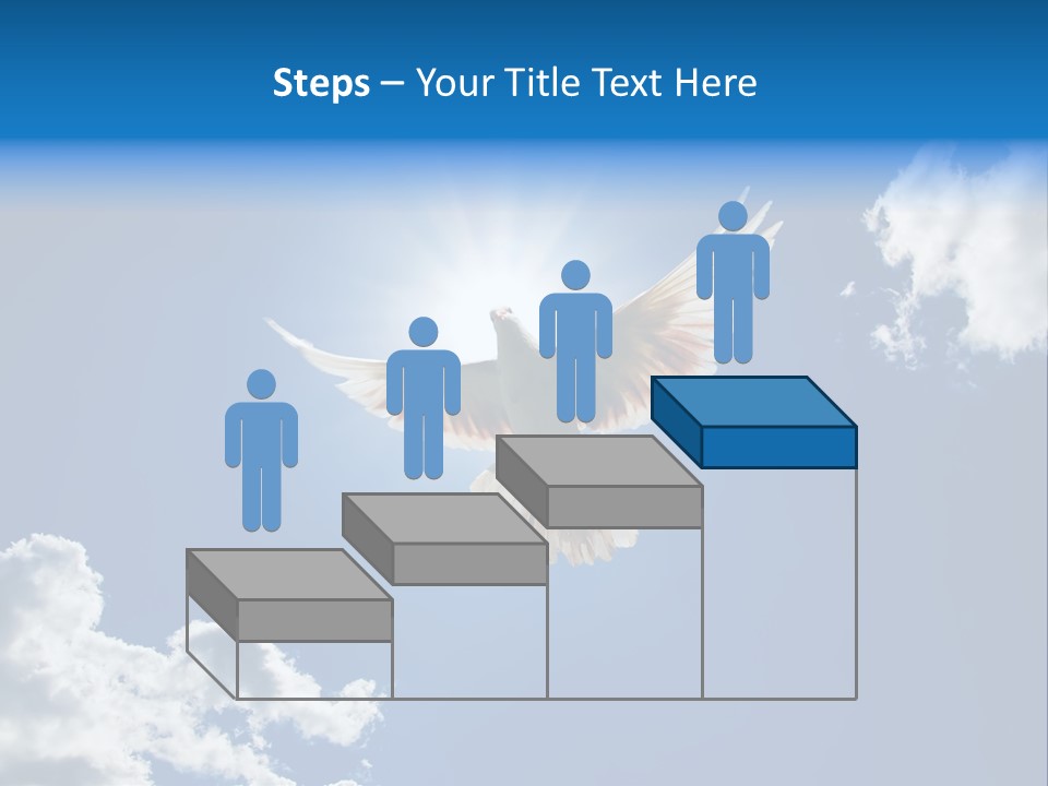 Dove In The Air With Wings Wide Open In-Front Of The Sun PowerPoint Template