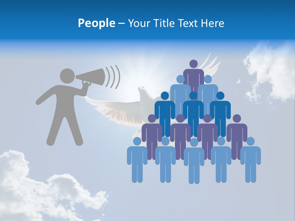 Dove In The Air With Wings Wide Open In-Front Of The Sun PowerPoint Template