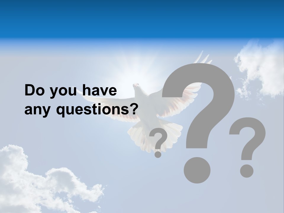 Dove In The Air With Wings Wide Open In-Front Of The Sun PowerPoint Template