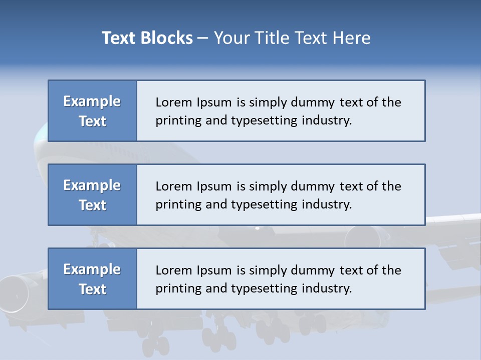 A Blue And White Airplane Is Flying In The Sky PowerPoint Template