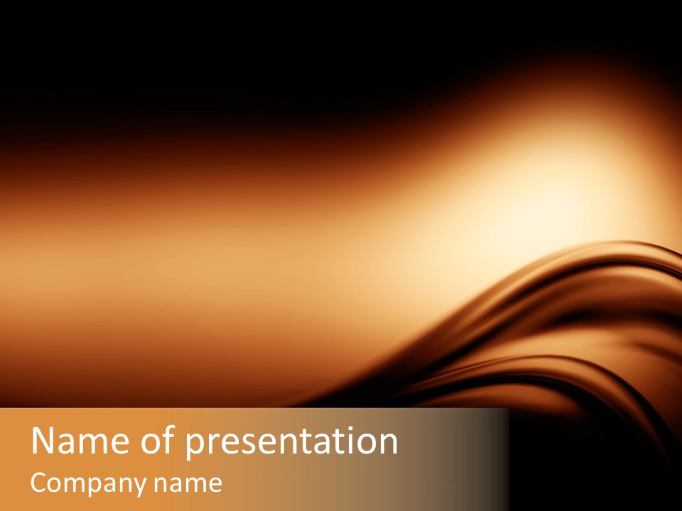 A Brown And Black Background With Waves PowerPoint Template